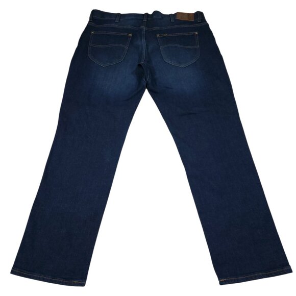 Lee Straight Taper Motion Flex Waistband Active Stretch Blue Jeans Size 36 x 30 - Picture 2 of 8